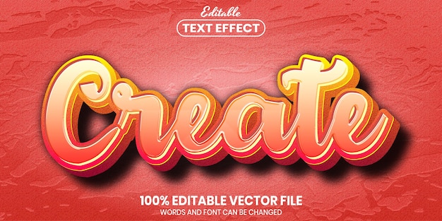 Crear texto, efecto de texto editable de estilo de fuente