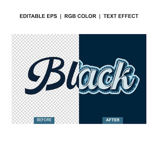 Crear un vector de efecto de texto en negro