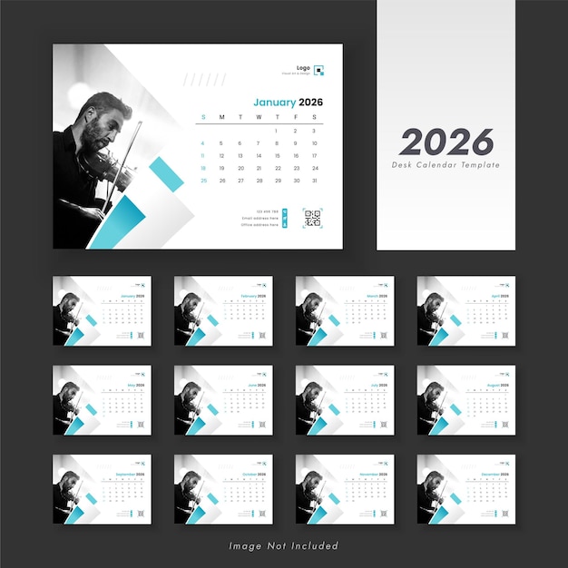 Creative 2026 desk calendar design template