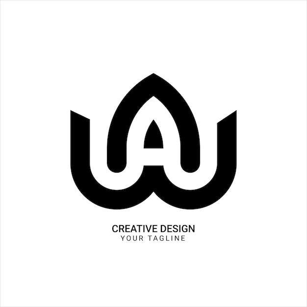 Creative AW o WA letter line art diseño de logotipo con estilo de marca moderna única inicial