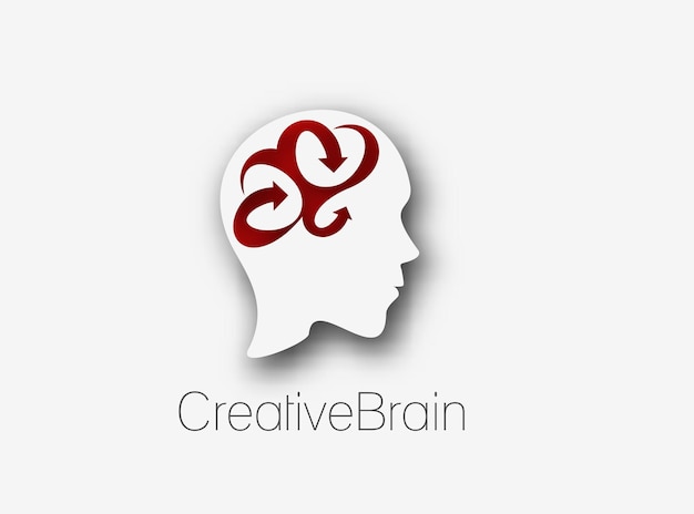 Creative brain logo branding identidad logotipo corporativo vector de diseño