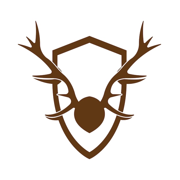 Vector creative deer golden shield logo diseño símbolo vector ilustración