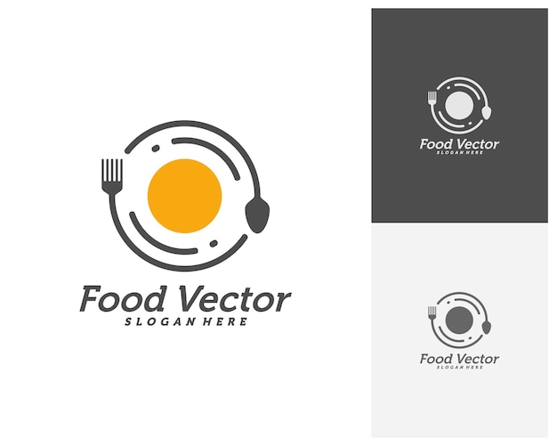 Creative food logo design vector restaurant food court cafe logo plantilla icono símbolo ilustración