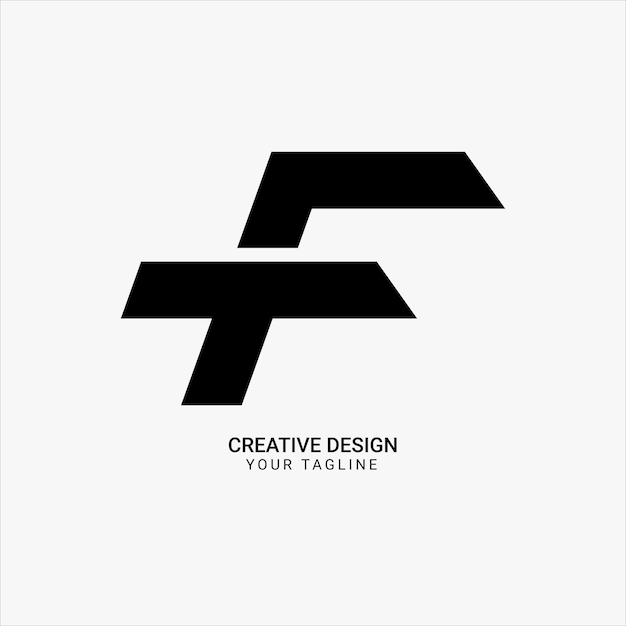 Creative FT o TF letra inicial elegante monograma plano marca moderna diseño de logotipo único