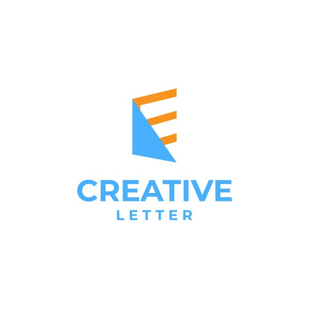Creative letter e logo alfabeto creativo letra e diseño concepto script fuente diseño geométrico redondo