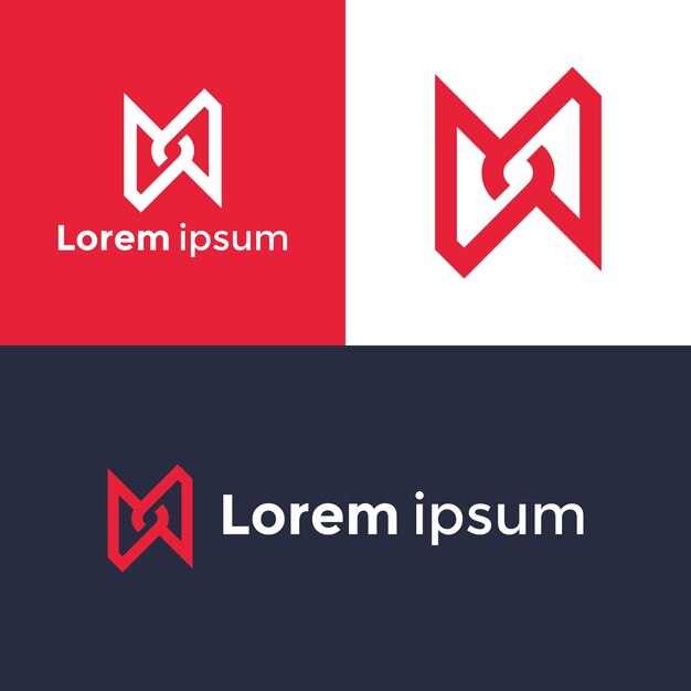 Creative Letter M logo concepto alfabeto fuente simple icono plantilla