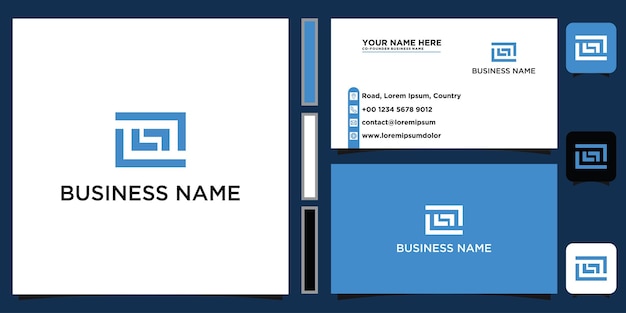 Creative ls creative logo en blanco y negro super concepto elementos icono logo y business cardxa