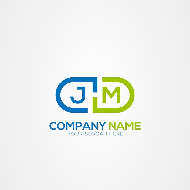 Creative Minimal Monograma Letra JM MJ Elements del logotipo de la medicina