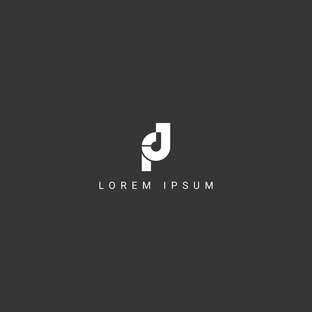 Creative minimal PJ JP letter business logo vector de icono de monograma basado en inicial