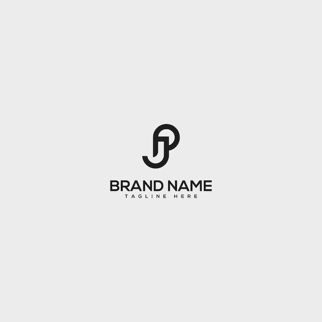Creative minimal PJ JP letter business logo vector de icono de monograma basado en inicial