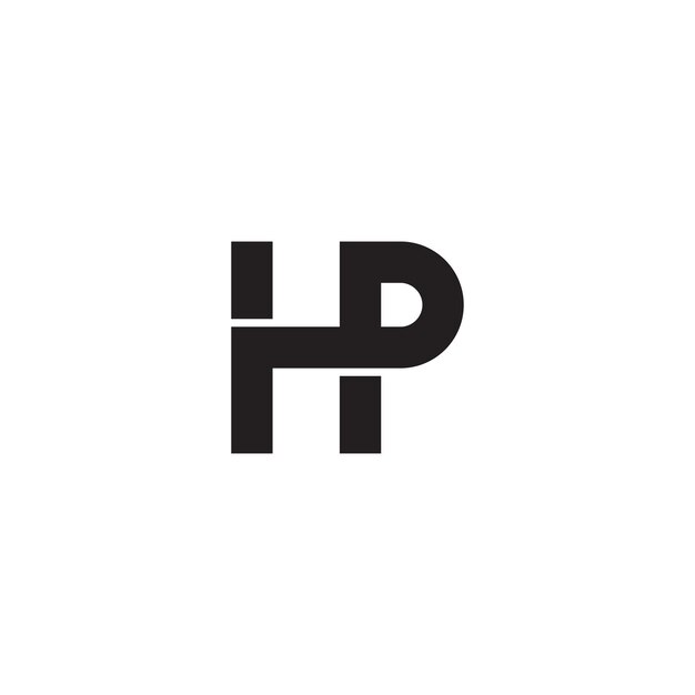 Creative Modern Letters HP HP Vector Icon Logo en colores negros