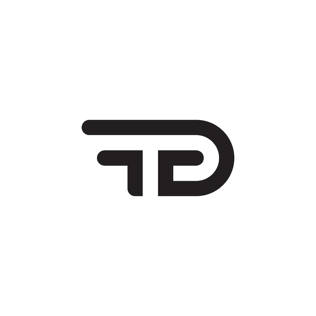 Creative Modern Letters TD TD Vector Icon Logo en colores negros