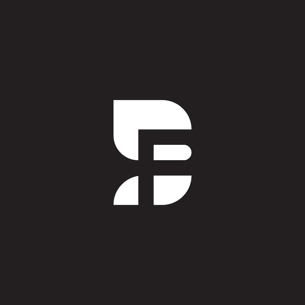 Creative Modern Simple Letter SP PS Logo Design Editable en formato vectorial en color blanco y negro