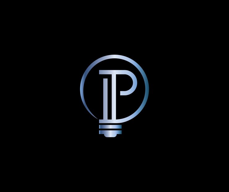 Vector creative p letter light energy power concepto de empresa de diseño de logotipo moderno