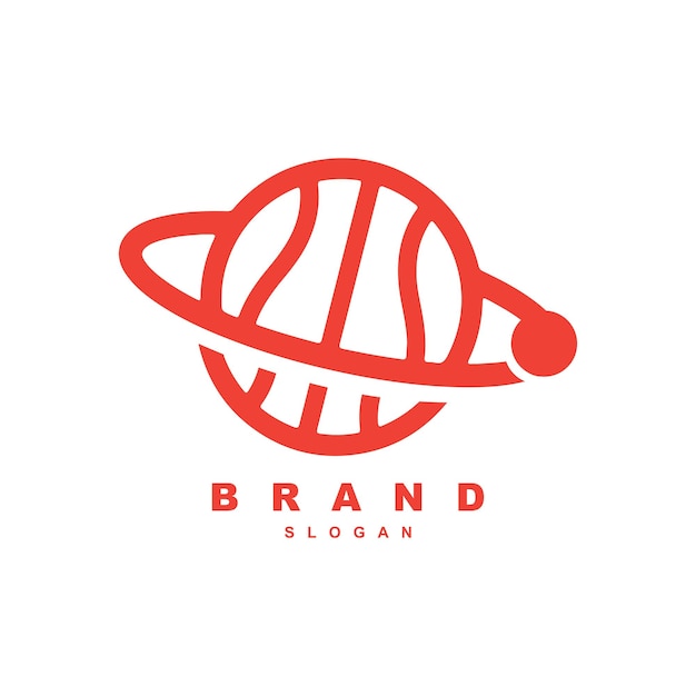Creative planet basketball o basketball world logo design vector