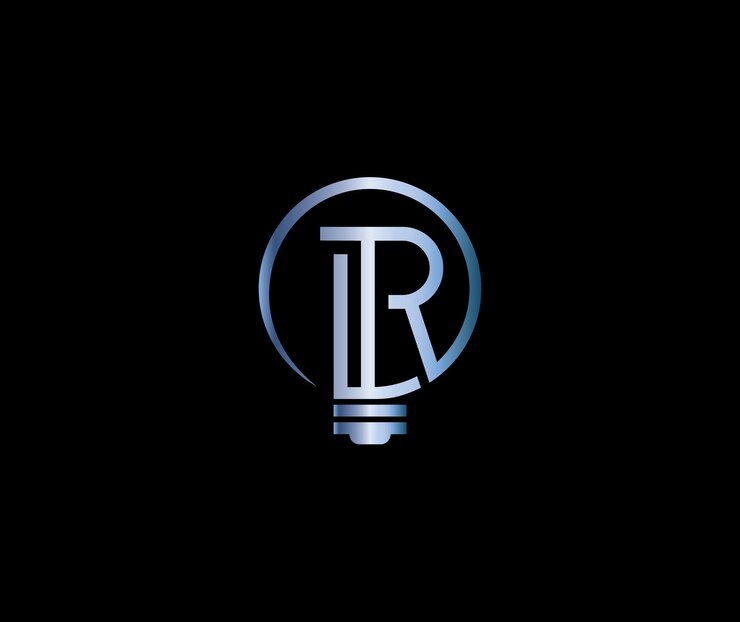 Vector creative r letter light energy power concepto de empresa de diseño de logotipo moderno