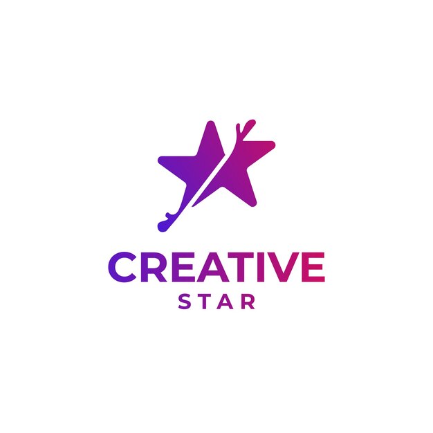 Creative star logo diseño abstracto gradiente star logo concepto colorido estrella diseño espacio astronomía