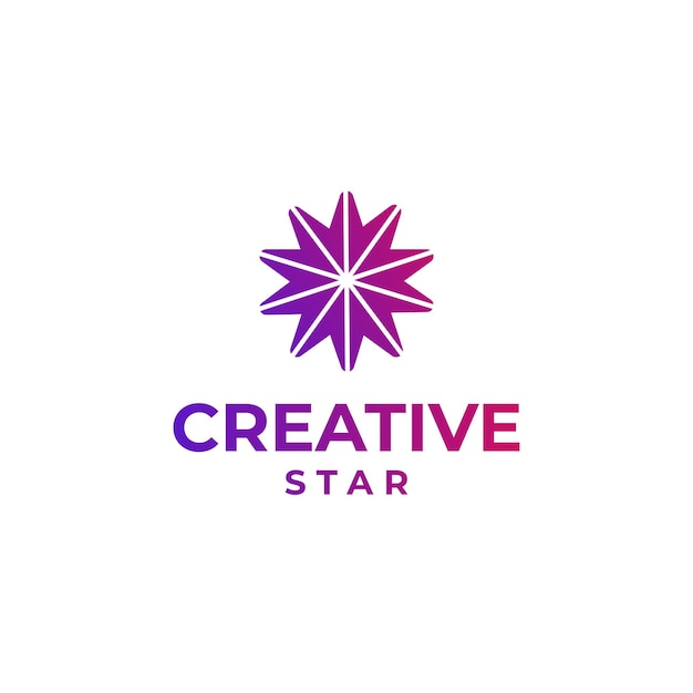 Creative star logo diseño abstracto gradiente star logo concepto colorido estrella diseño espacio astronomía