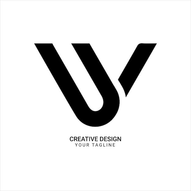 Creative UY o VV letra única marca moderna patrón inicial línea arte monograma diseño de logotipo plano