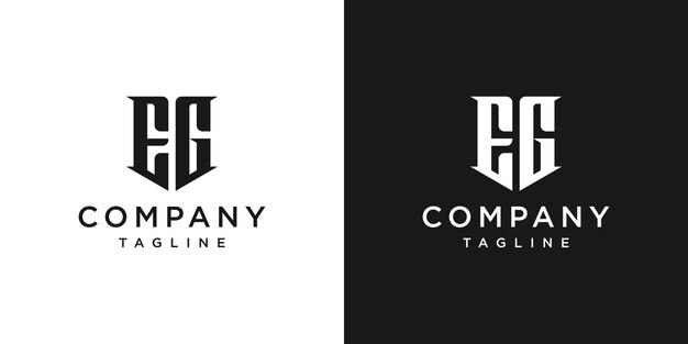 Creative vintage letter eg monogram logo diseño icono plantilla fondo blanco y negro