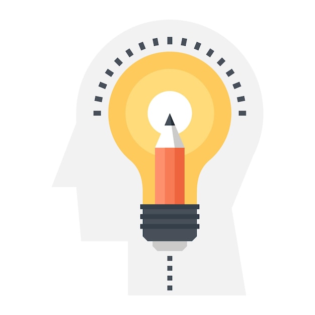 creatividad concepto de icono web plano