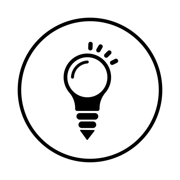 creatividad icono de idea de luz vector negro Ilustración