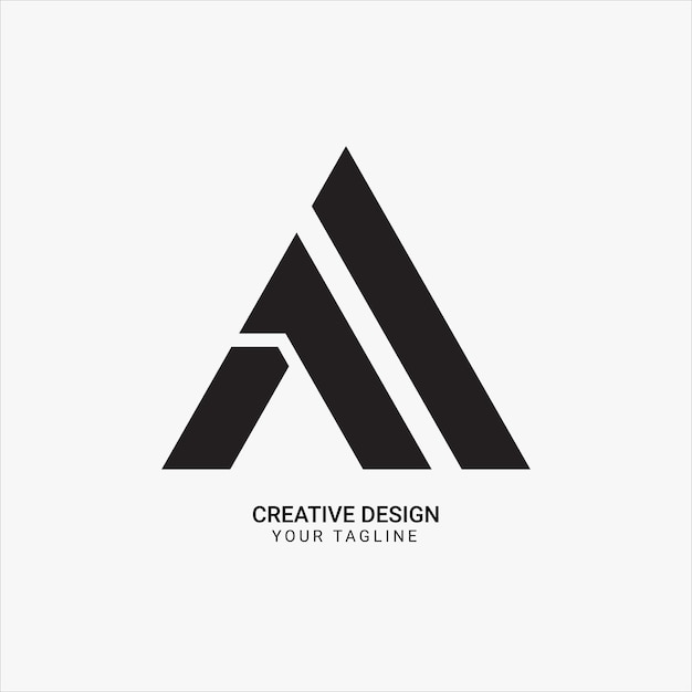 Creativo A1 o 1A o A letra monograma mínimo marca moderna diseño de logotipo en forma de triángulo único