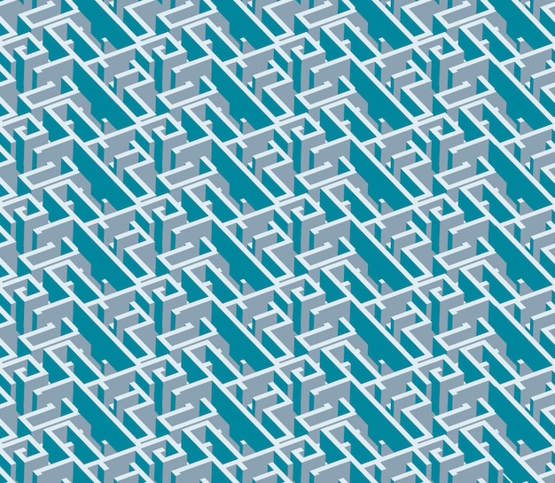 Creativo abstracto colorido laberinto de patrones sin fisuras. Patrón de ilustración geométrica de diseño de estilo moderno de vector