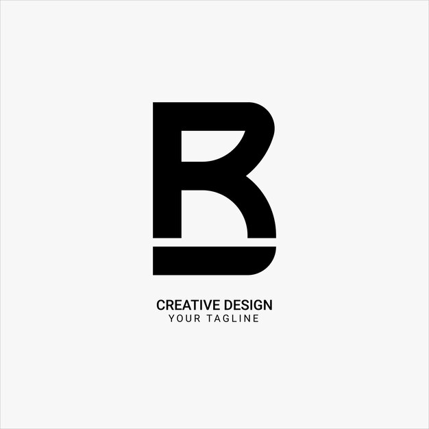 Creativo BR o RB letra plana elegante inicial estilo audaz marca moderna diseño de logotipo único