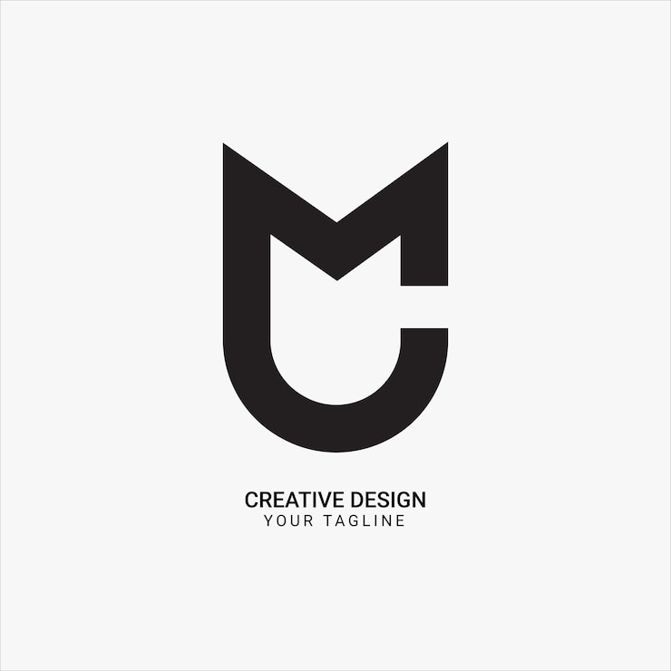Vector creativo cm o mc monograma inicial marca moderna diseño de logotipo único y elegante