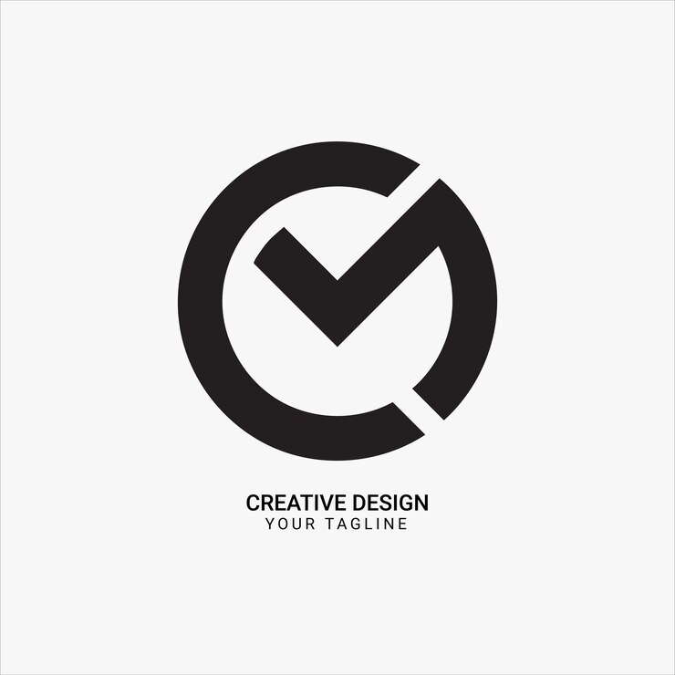 Vector creativo cm o mc monograma inicial patrón de forma de círculo estilo moderno diseño de logotipo único