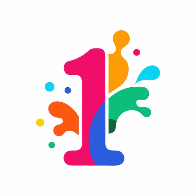 Creativo y colorido 1 Diseño de logotipo con formas abstractas vectorial
