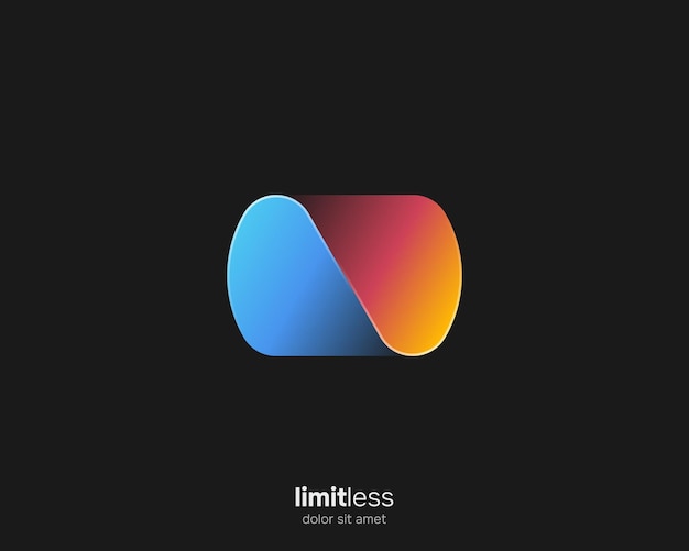 Creativo colorido fuerte moderno logotipo infinito