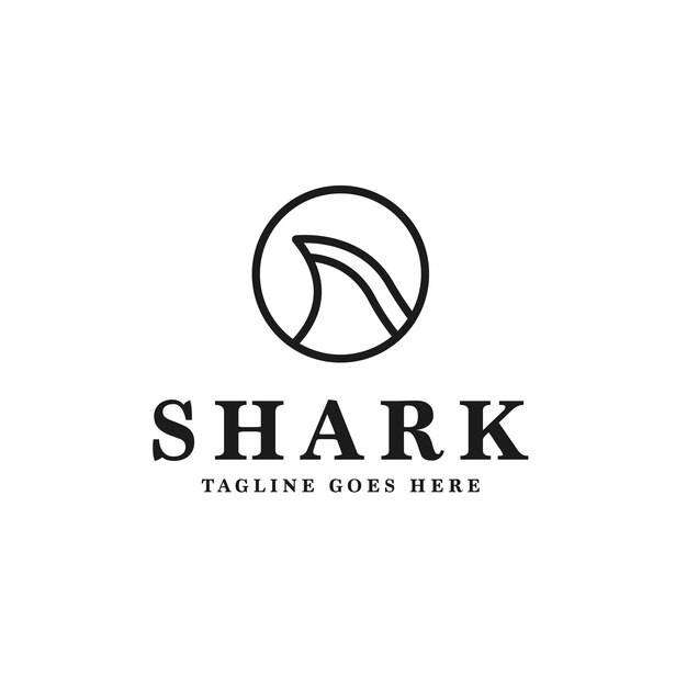 Creativo de un concepto de diseño de logotipo de aleta de tiburón Icono de símbolo de ilustración vectorial
