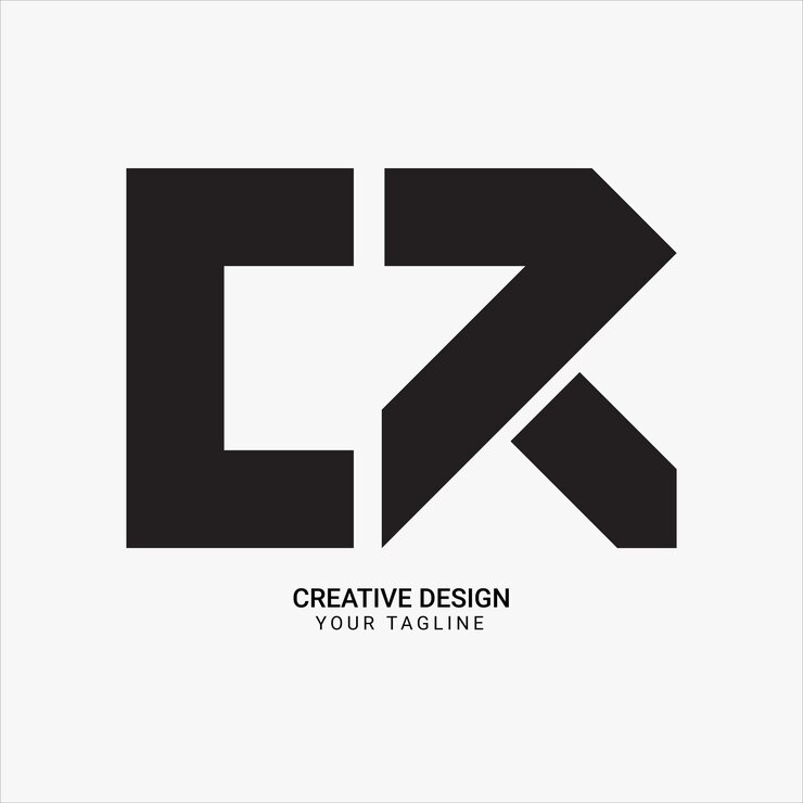 Vector creativo cr7 o r7c o 7rc monograma inicial plano diseño de logotipo único de la marca moderna
