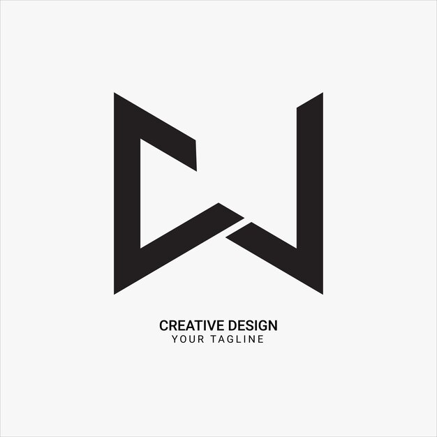 Creativo CW o WC línea inicial arte elegante monograma diseño de logotipo único moderno minimalista