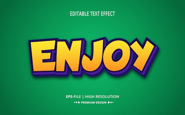 Creativo disfrute de estilo de efectos de texto editables en 3D