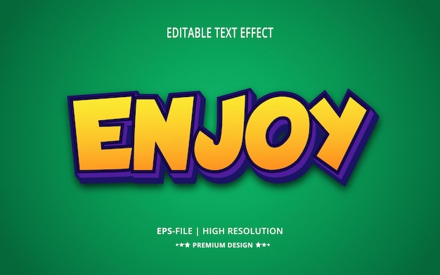 Creativo disfrute de estilo de efectos de texto editables en 3d