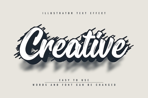 Vector creativo: efecto de texto editable de ilustrador