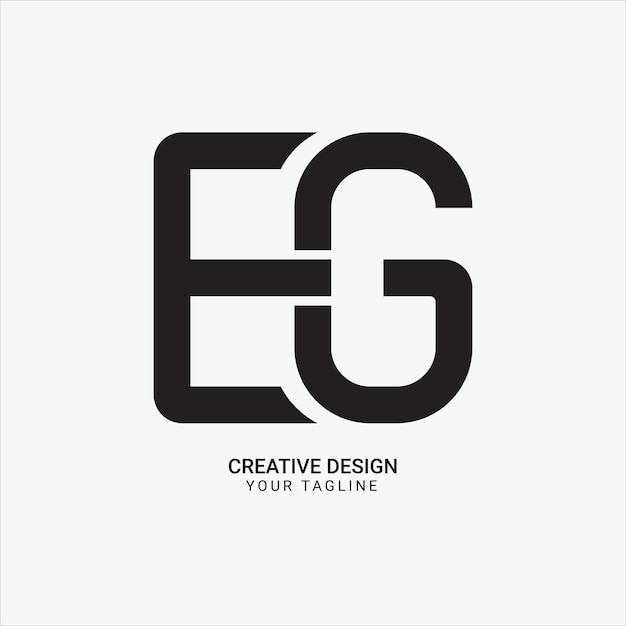 Creativo EG o GE inicial monograma mínimo diseño de logotipo único de marca moderna