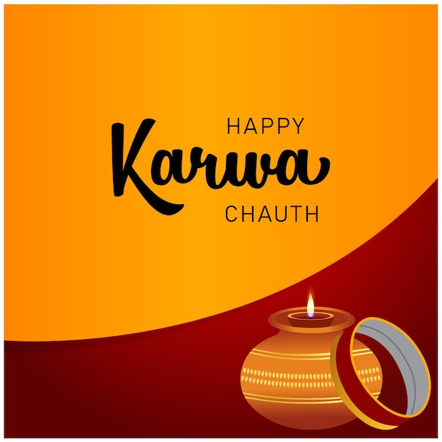 Creativo feliz Karwa Chauth celebración del festival indio ilustración vectorial