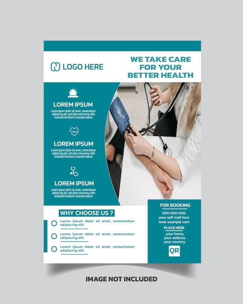 Creativo folleto de atención médica diseño de portada de folleto de hospital plantilla de folleto médico diseño de portada de clínica