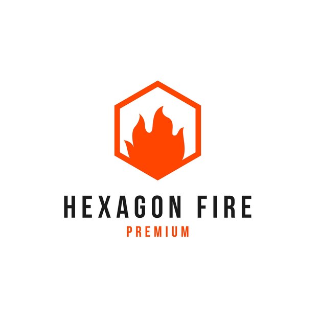 Creativo Hexágono Fuego Llama Logo Diseño Concepto Vector Ilustración Símbolo Icono