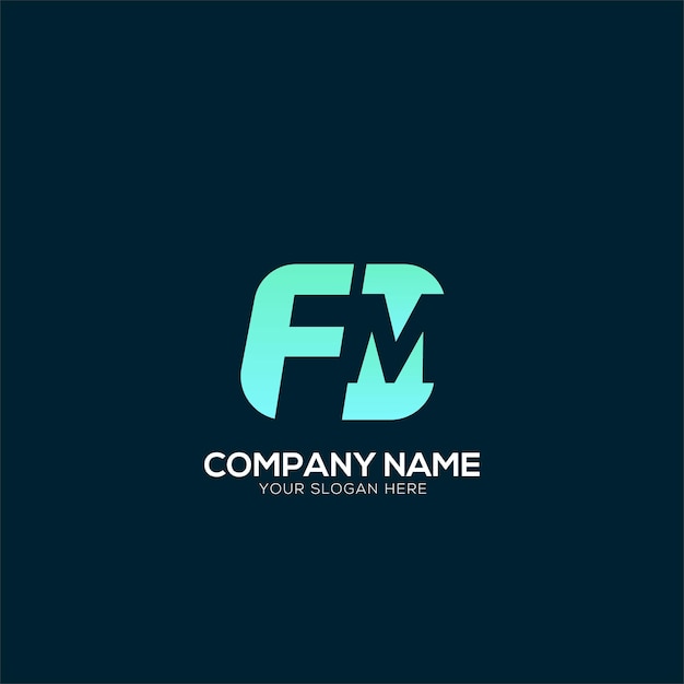 Creativo letra FM MF logotipo diseño plantilla vector elemento de marca gráfica