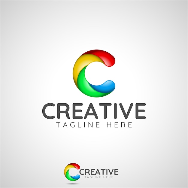 Vector creativo - logo colorido letra c