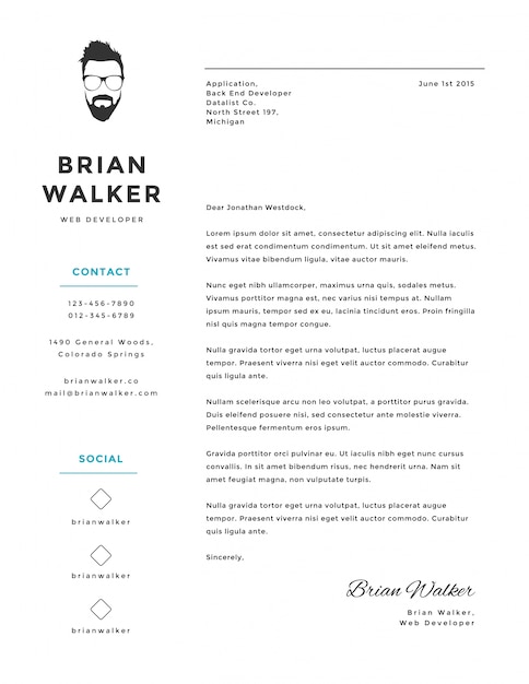 Creativo y minimalista personal vector currículum cv plantilla