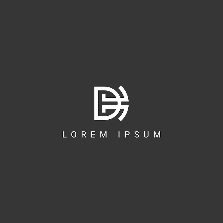 Vector creativo mínimo dh hd carta logotipo empresarial inicial basado monograma icono vector
