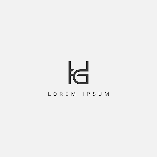 Creativo mínimo DH HD carta logotipo empresarial inicial basado Monograma icono vector