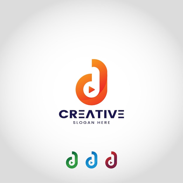 creativo moderno d con logo de juego