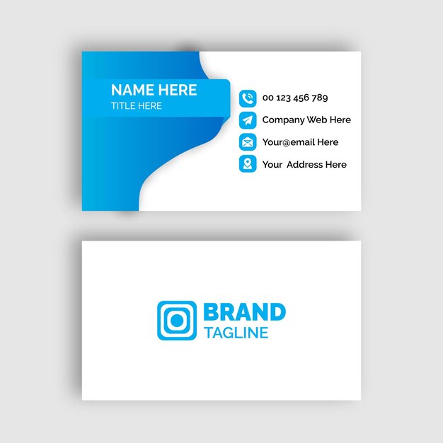 Creativo moderno profesional minimalista y moderno diseño de tarjeta de visita de la empresa en color azul